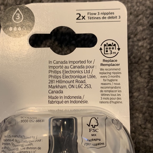 Philips Avent anti colic 3m+ size three bottle nipples - Picture 3 of 3